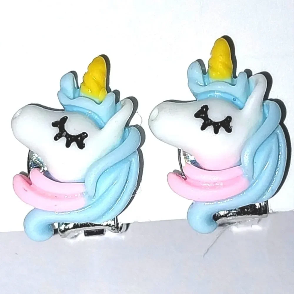 Beautiful girls Unicorn Clip-on Earrings for kids
